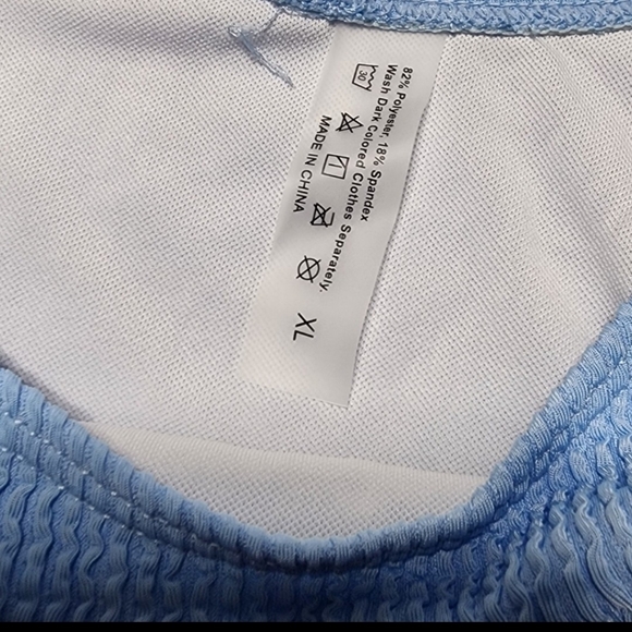 Light Blue Ribbed Bikini Set - Picture 5 of 6